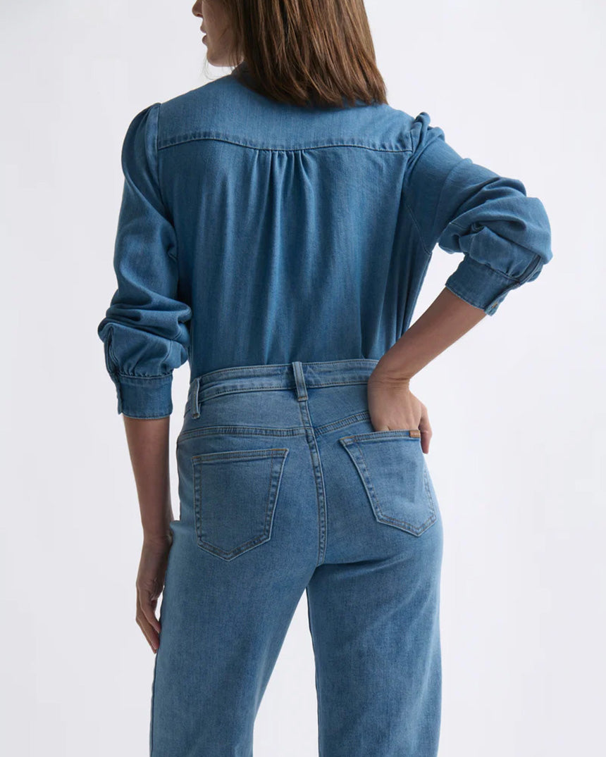 Freya Jean Leather Pocket 70s Blue