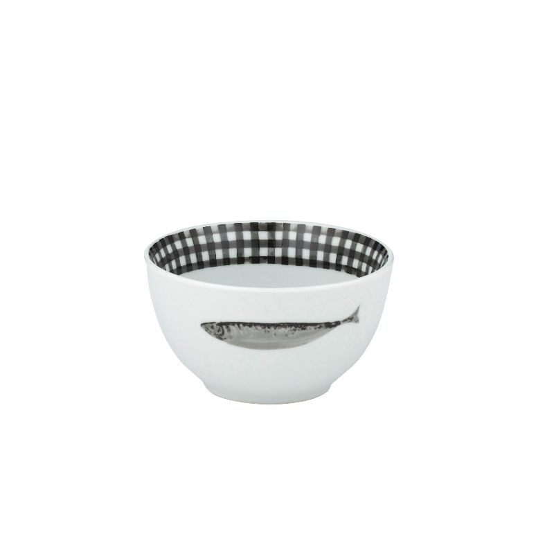 Sicilian Ceramic Sardine Bowl Black/White