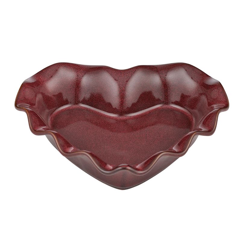 Amore Ceramic Heart Shaped Baker Burgundy