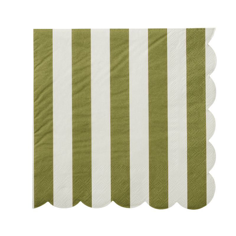 Carnival Olive Stripe Paper Napkins Pack of 20