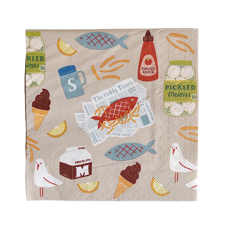 Fish & Chips Paper Napkins Pack of 20