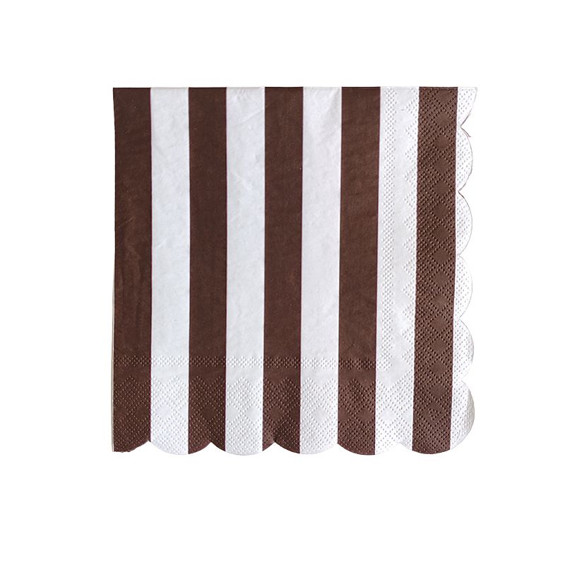 Carnival Cocoa Stripe Paper Napkins Pack of 20