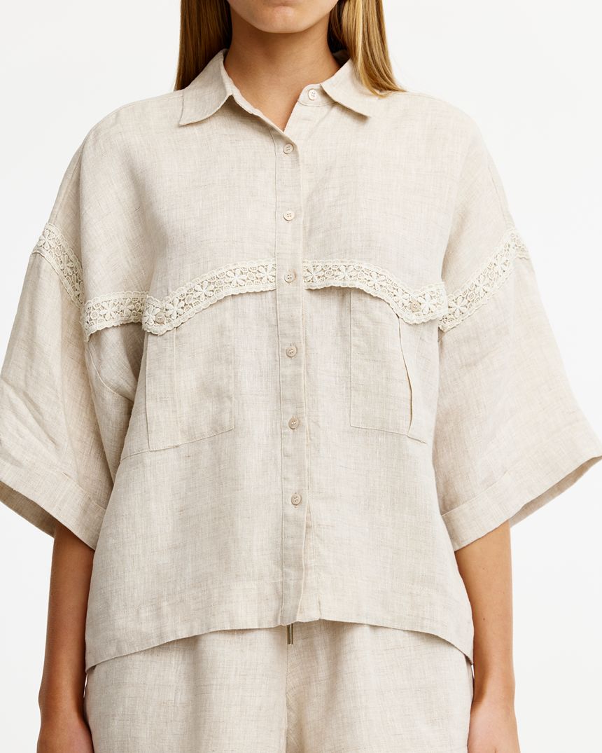 Katie Lace Shirt Stone