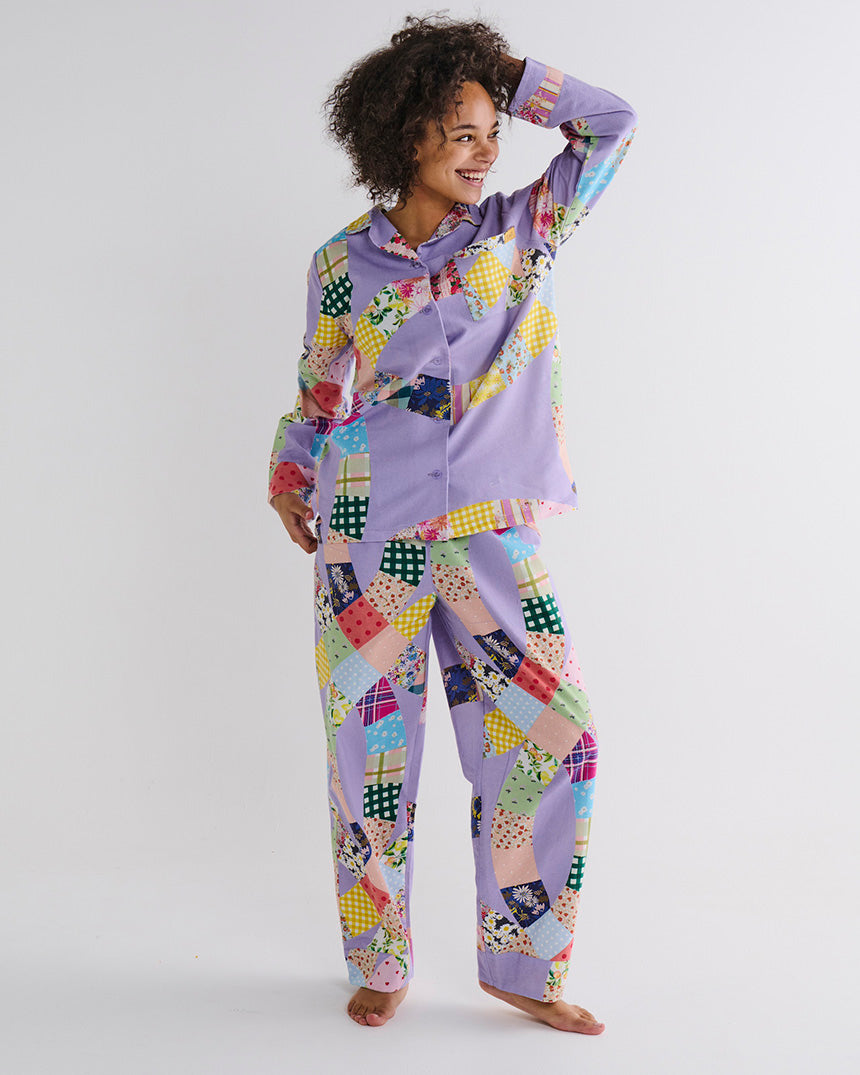 Cosy Cabin Flannelette Long Sleeve Shirt & Pant Pyjamas