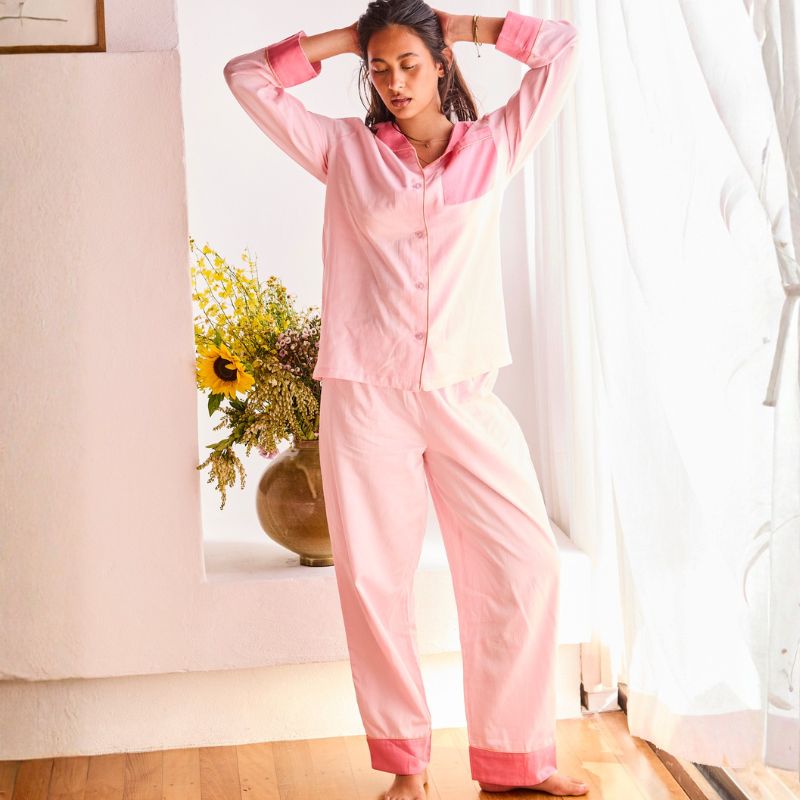 Glow In Pink Bamboo Cotton Pyjamas
