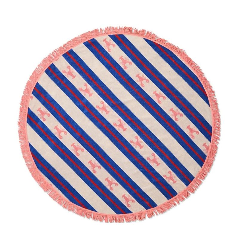 Lobster Fan Club Terry Round Beach Towel