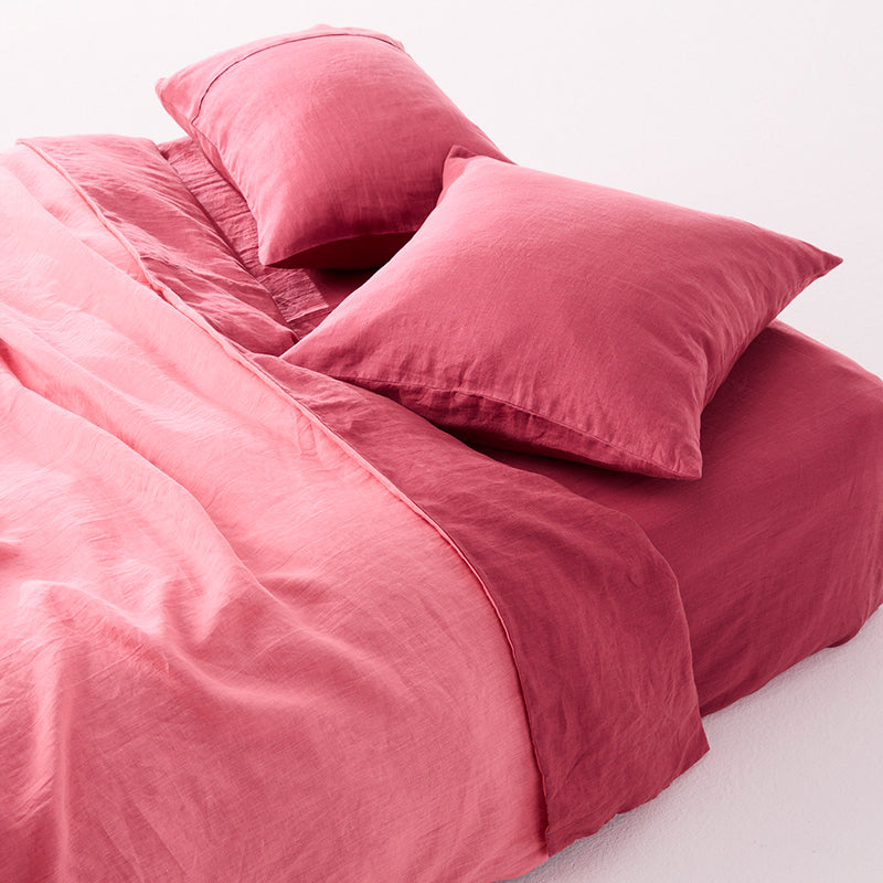Baroque Rose Sorbet Reversible Linen Quilt Cover