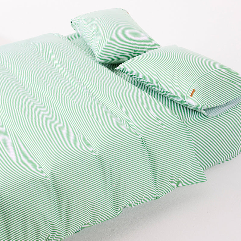 Tarragon Stripe Cotton Quilt Cover