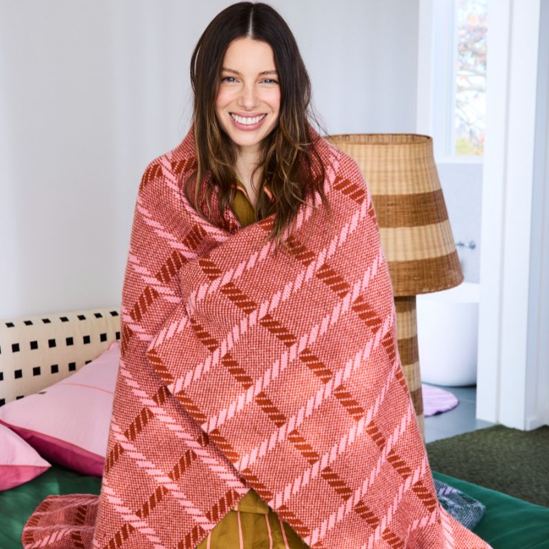 Creme Brulee Check Blanket