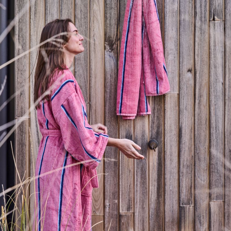 Blushing Stripe Bamboo Terry Bath Towel