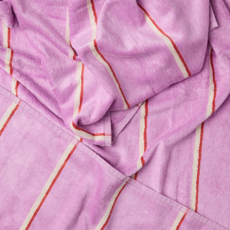 Lavender Field Stripe Bamboo Terry Bath Sheet