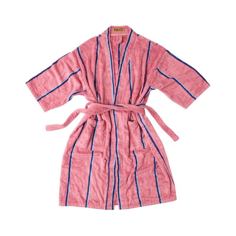 Blushing Stripe Bamboo Terry Bath Robe