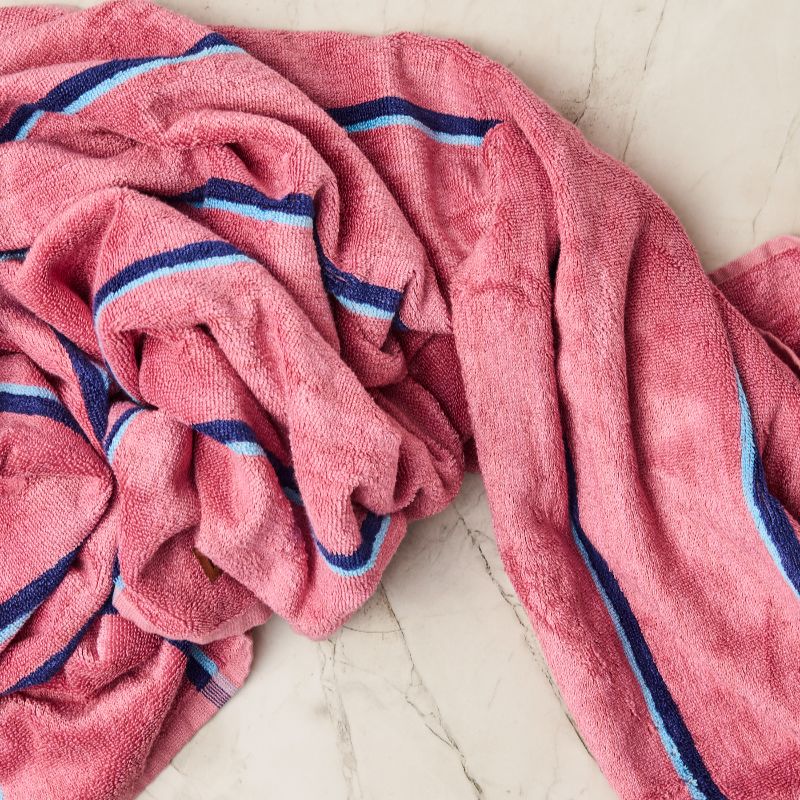 Blushing Stripe Bamboo Terry Bath Towel