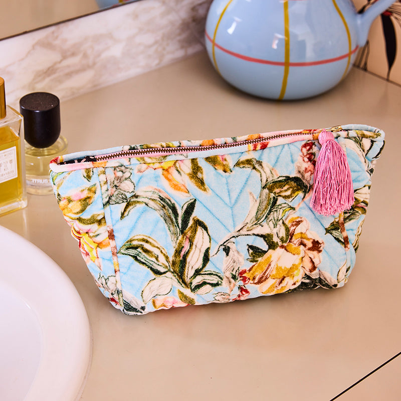 Somerset Blue Velvet Toiletry Bag