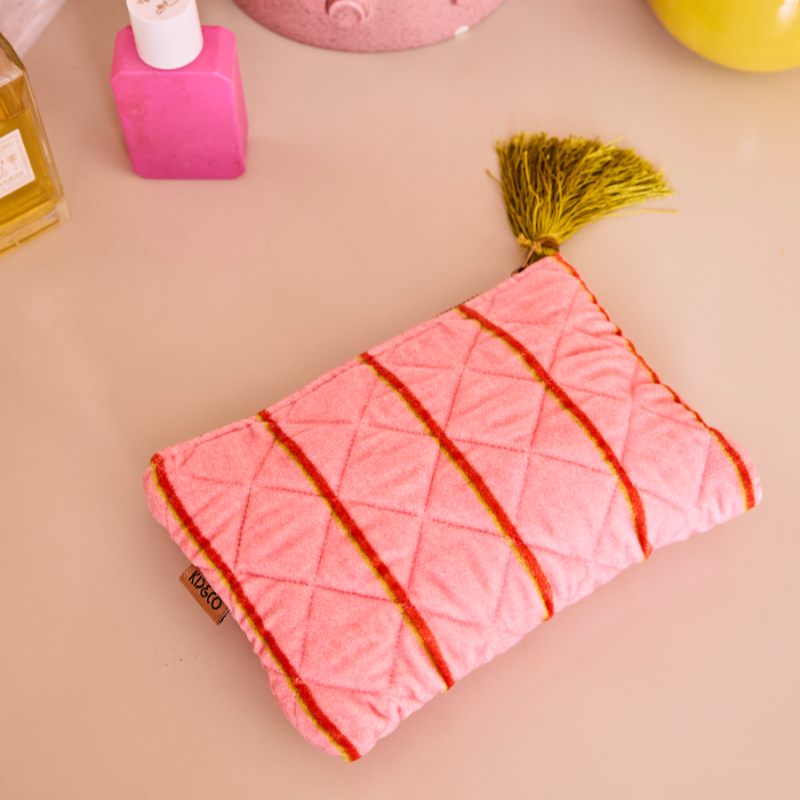 Wategos Soiree Stripe Velvet Cosmetics Purse