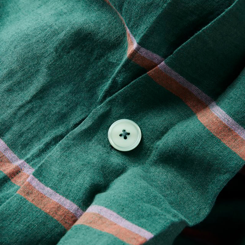 Wakame Crush Stripe Linen Quilt Cover