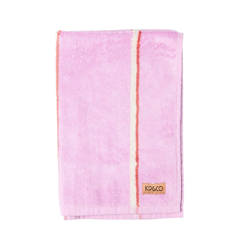 Lavender Field Stripe Bamboo Terry Hand Towel