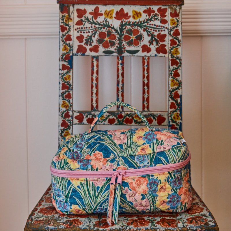 Anna Spiro Gladiolus Quilted Cotton Toiletry Case