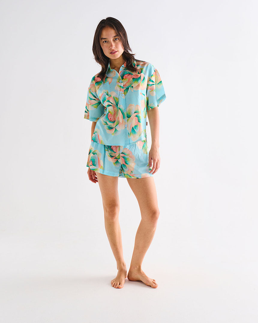Big Beauty Floral Cotton Short Sleeve & Shorts Pyjamas