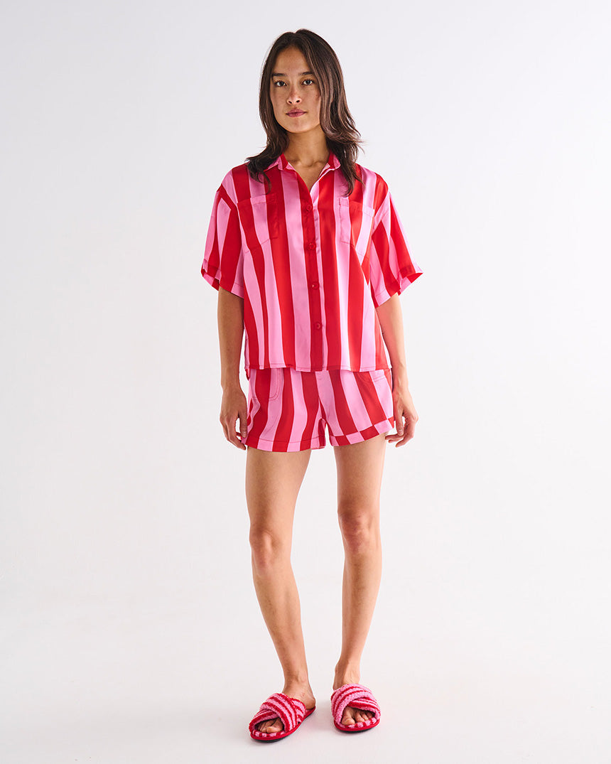 Santa Baby Satin Short Sleeve & Shorts Pyjamas