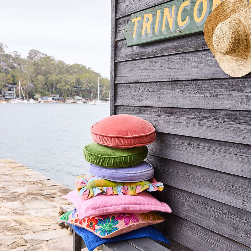 Peach Pie Velvet Pea Cushion