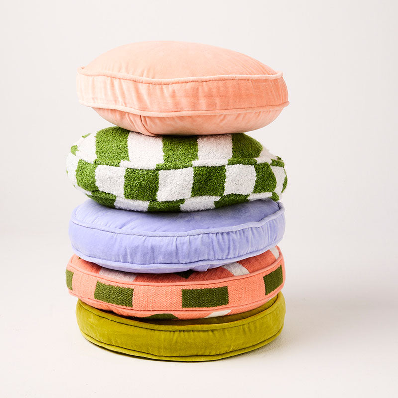 Peach Velvet Pea Cushion
