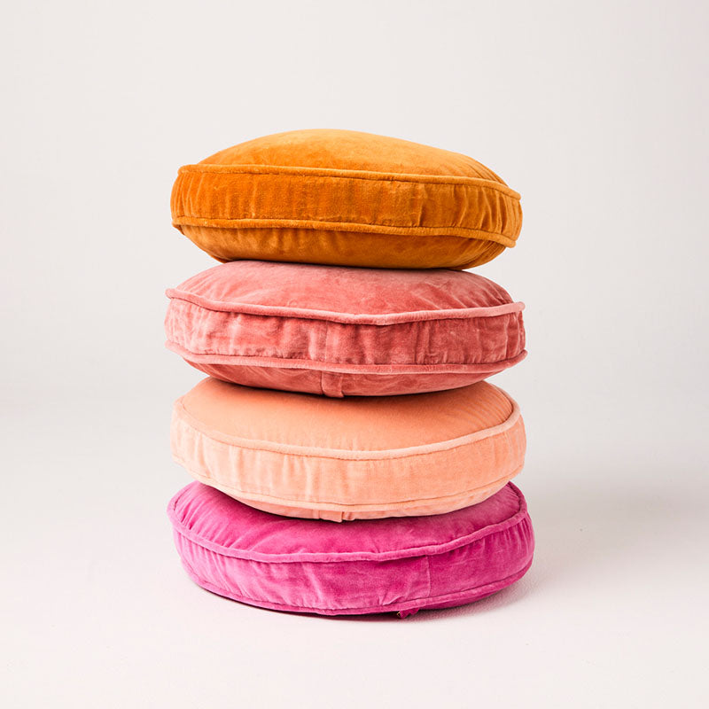Peach Velvet Pea Cushion