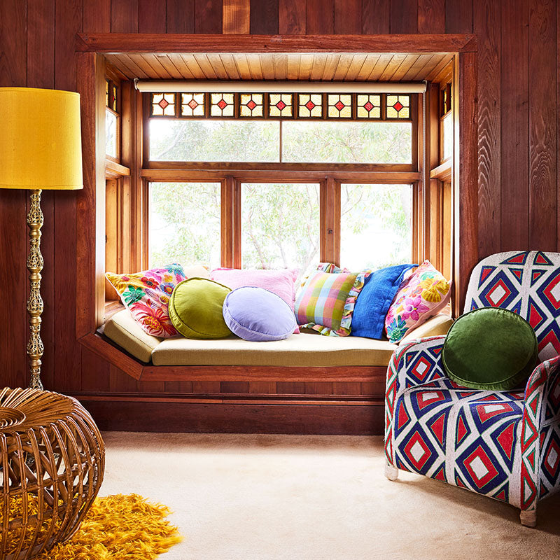 Kombu Green Velvet Pea Cushion