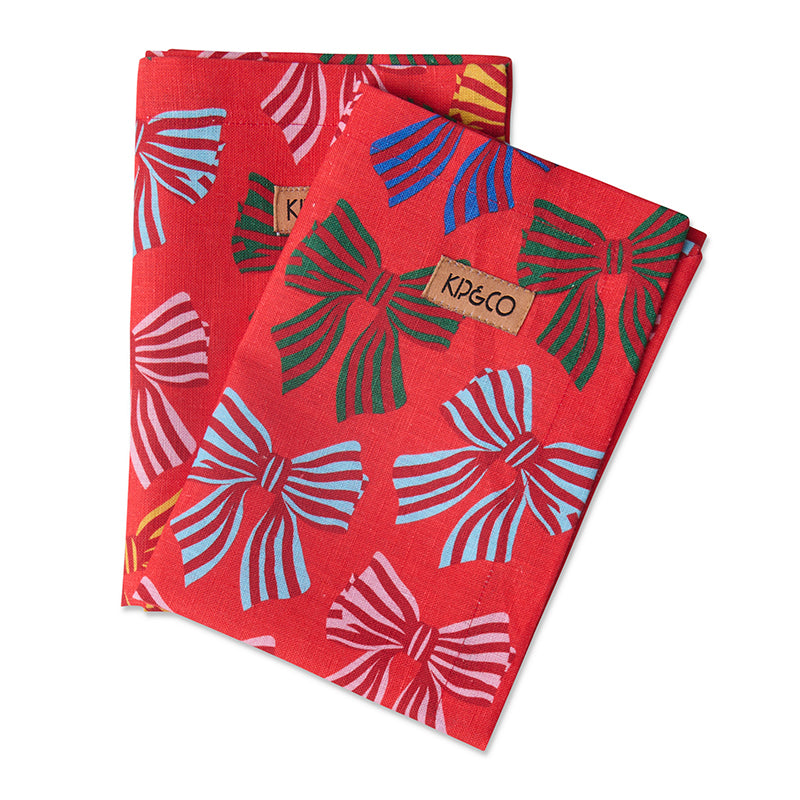 Festive Bow Napkins Set of 4