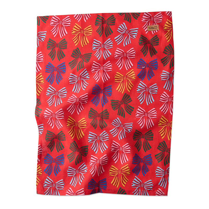 Festive Bow Tea Towel