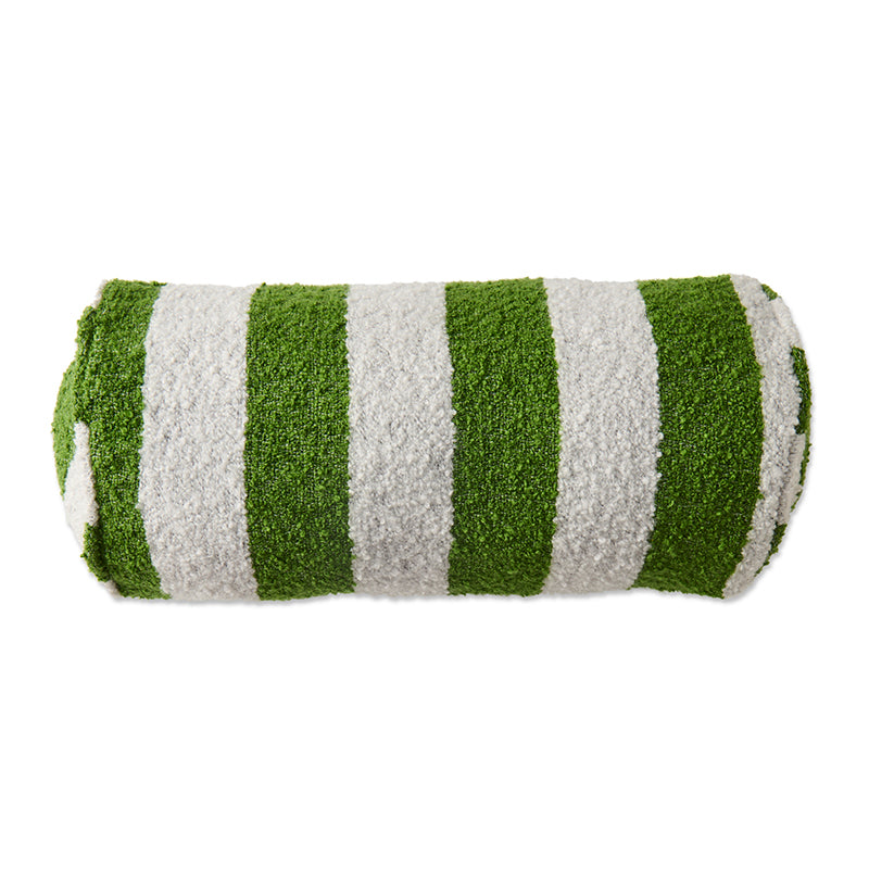 Moss Stripe Boucle Bolster Cushion