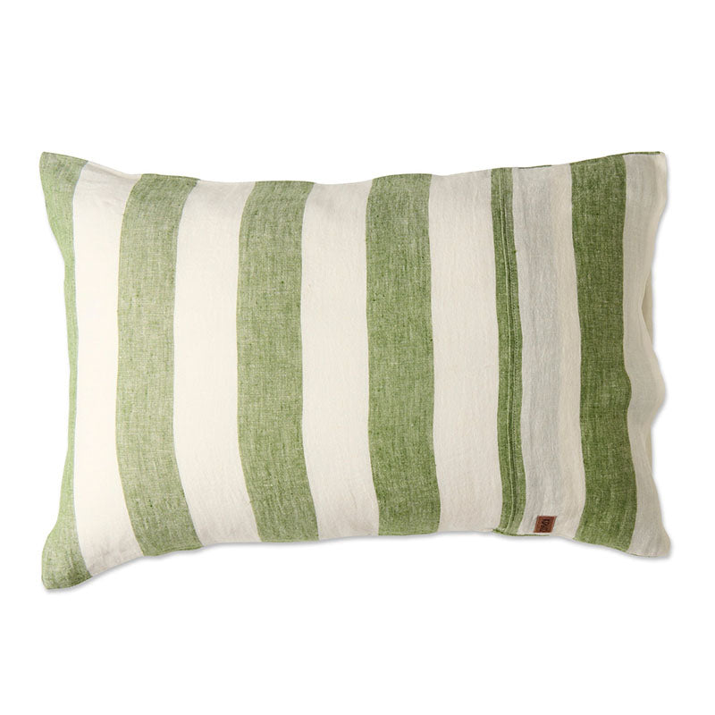 Moss Stripe Linen Pillowcases Set of 2