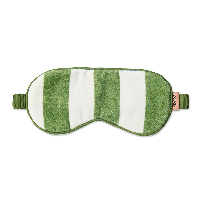 Moss Stripe Velvet Eye Mask