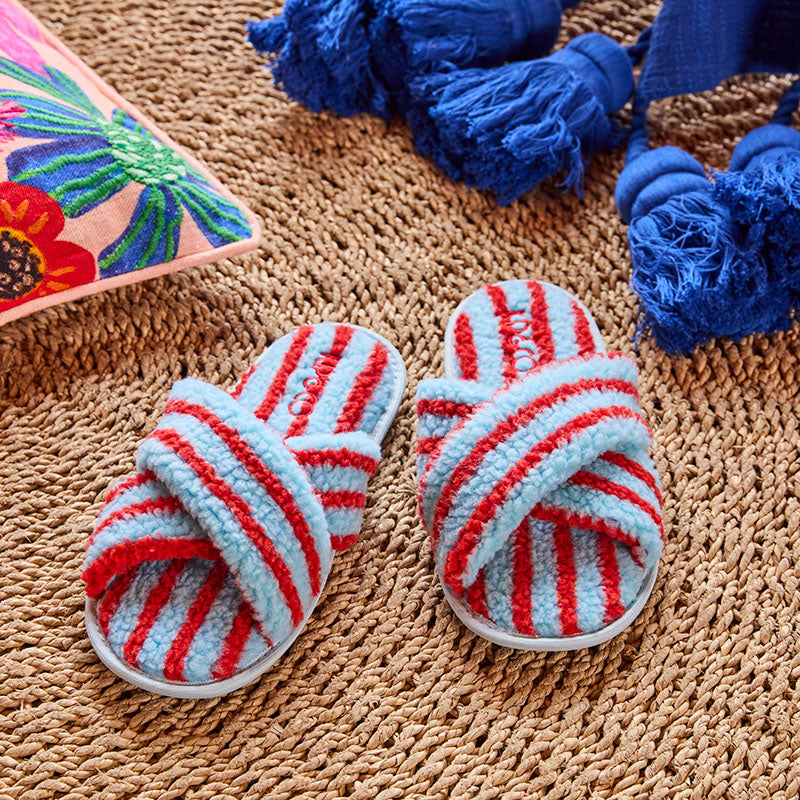 Hamilton Stripe Sherpa Slippers