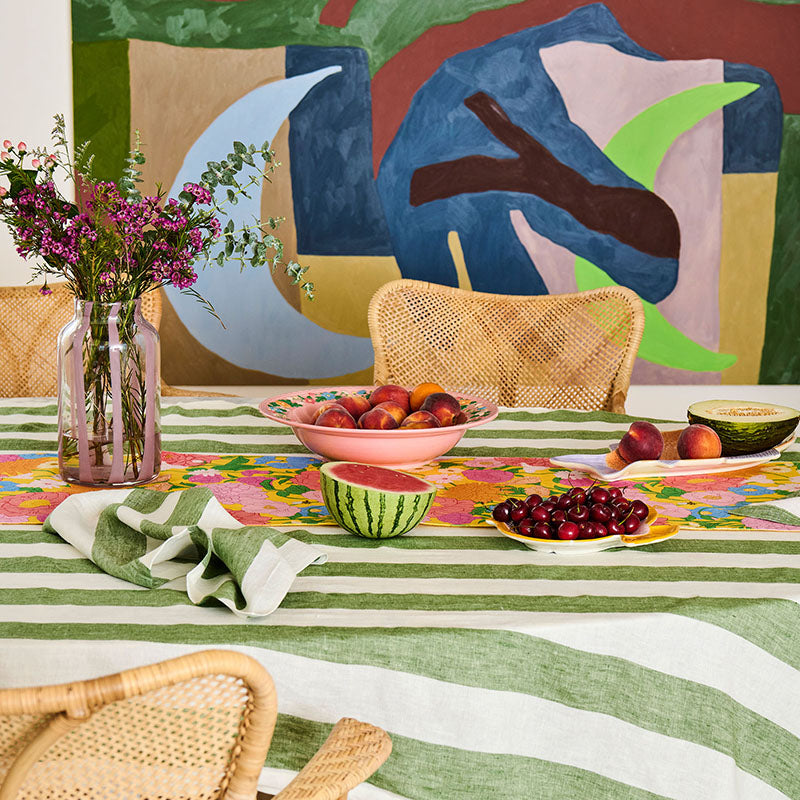 Moss Stripe Tablecloth Standard 145x270cm