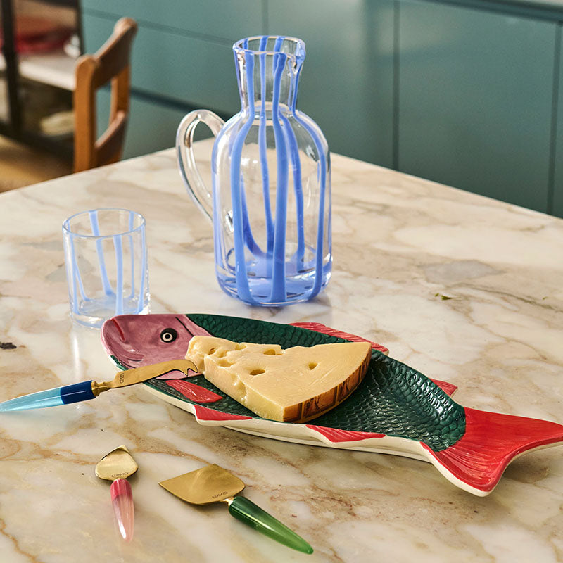 Ahoy Blue Stripe Tumbler Glass Set of 2