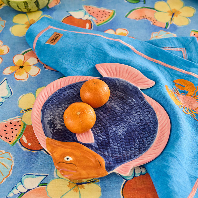 Lobster Embroidered Napkin Set of 4