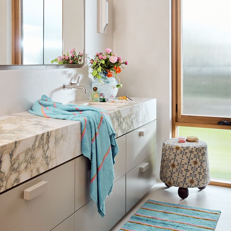 Aegean Stripe Bamboo Terry Hand Towel