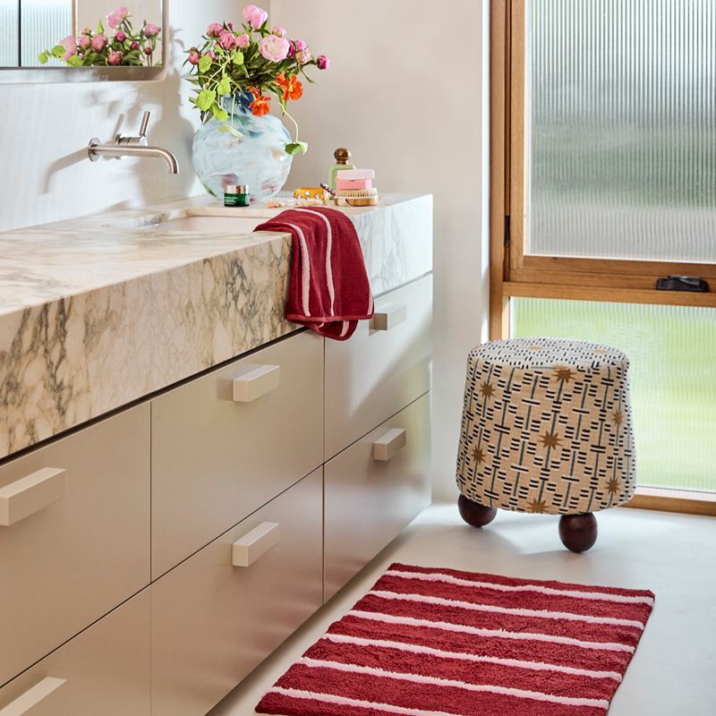 Ruby Rose Stripe Bath Mat