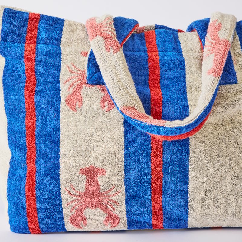 Lobster Fan Club Terry Oversized Beach Bag