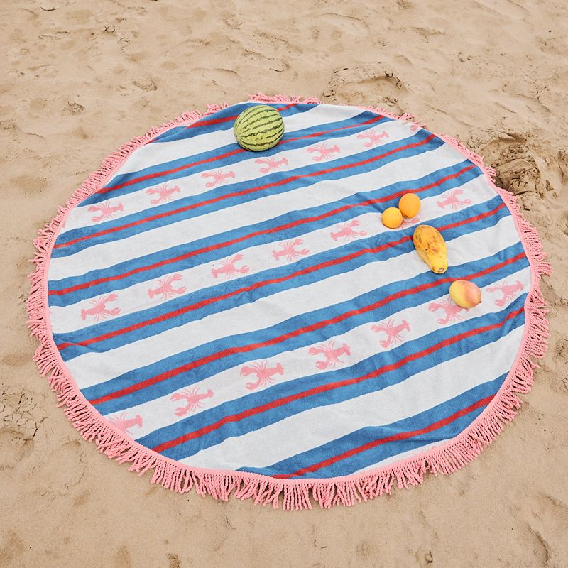 Lobster Fan Club Terry Round Beach Towel