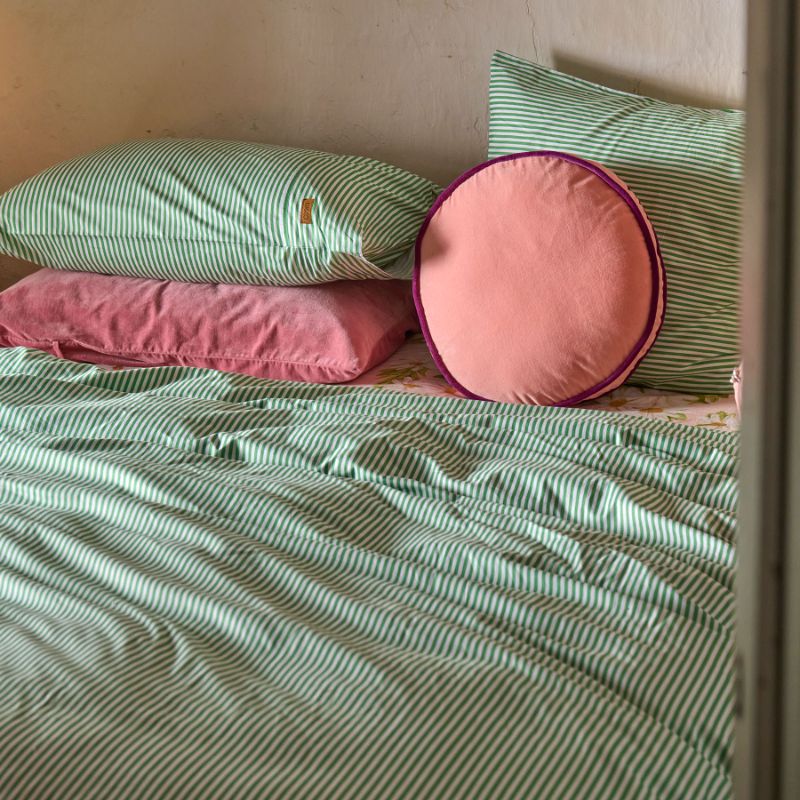 Tarragon Stripe Cotton Fitted Sheet