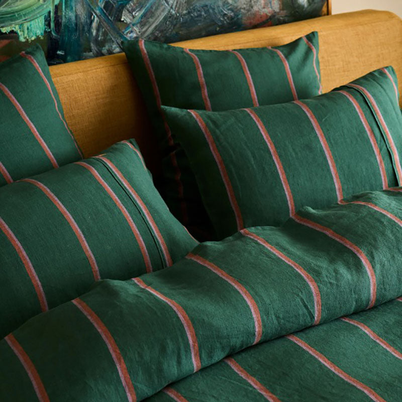 Wakame Crush Stripe Linen Pillowcases Set of 2