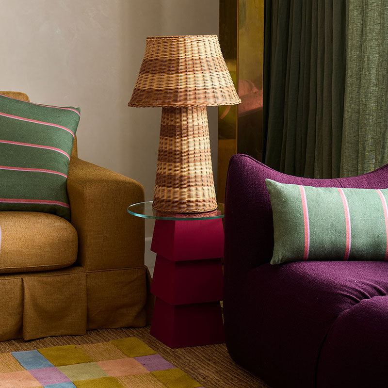 Wakame Crush Stripe Square Lounge Cushion