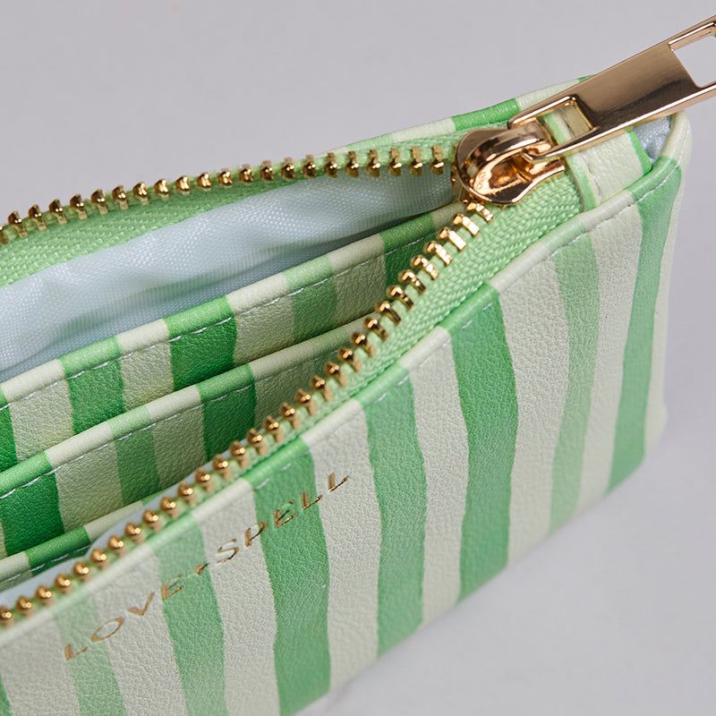 Mini Pouch/Coin Purse Green Stripe