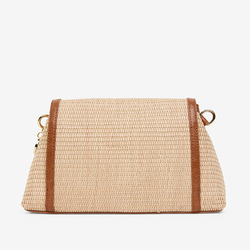 Lugano Crossbody Bag Tan/Natural Weave