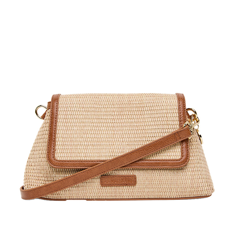 Lugano Crossbody Bag Tan/Natural Weave