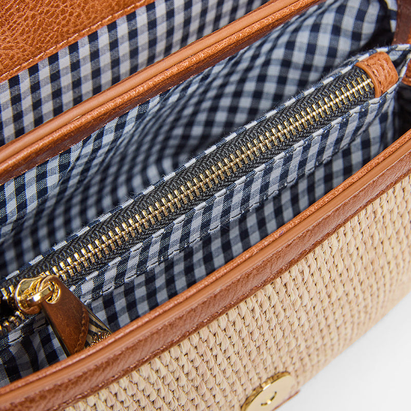 Lugano Crossbody Bag Tan/Natural Weave
