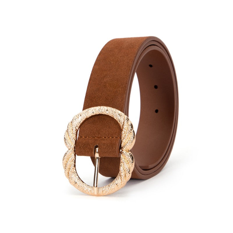 Maddie Belt Tan Suede