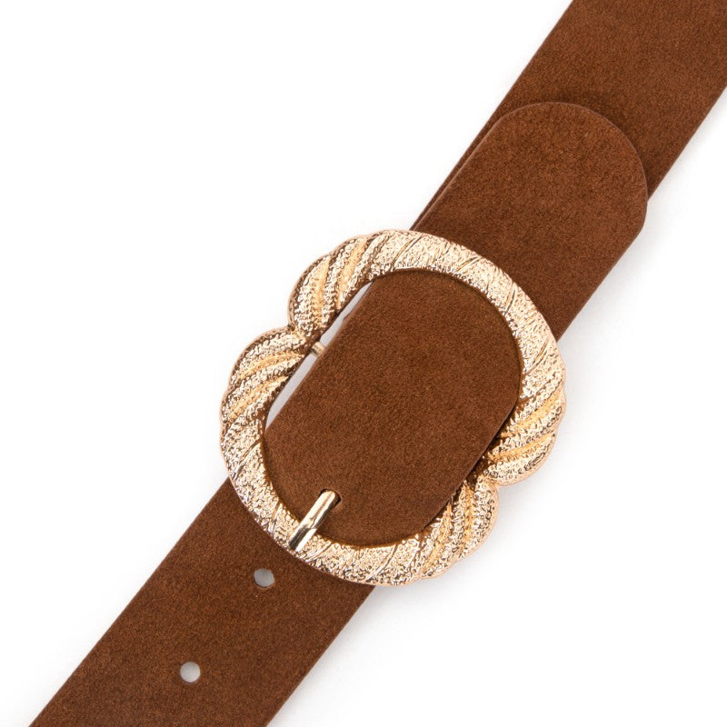 Maddie Belt Tan Suede